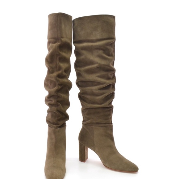 Zara Heel Suede Leather over the knee Boots size 39/US 8.5 - Picture 2 of 6